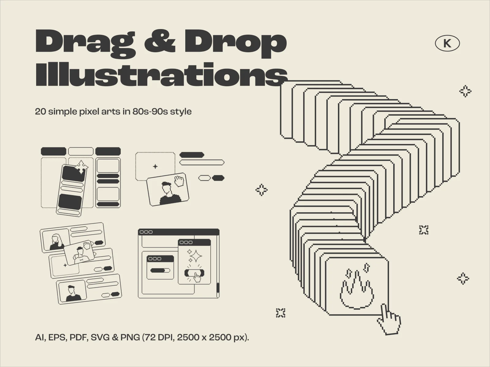 Drag & Drop Download Illustrations