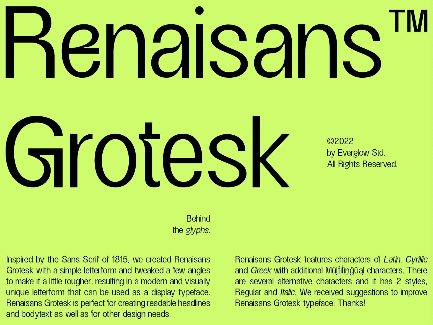 Renaisans Grotesk Download Font