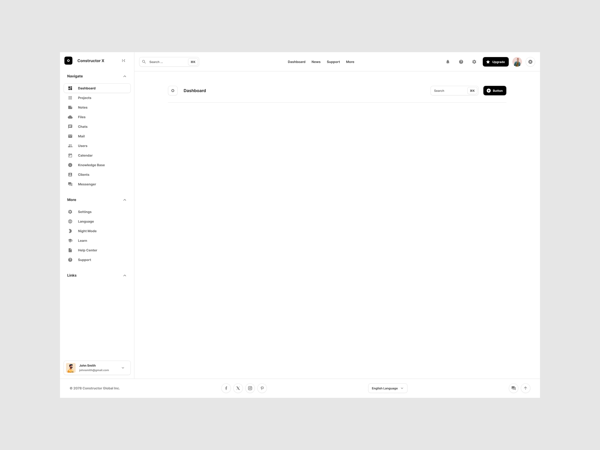 For Figma Dashboard
White Dashboard With Sidebar and Navigation Within Content