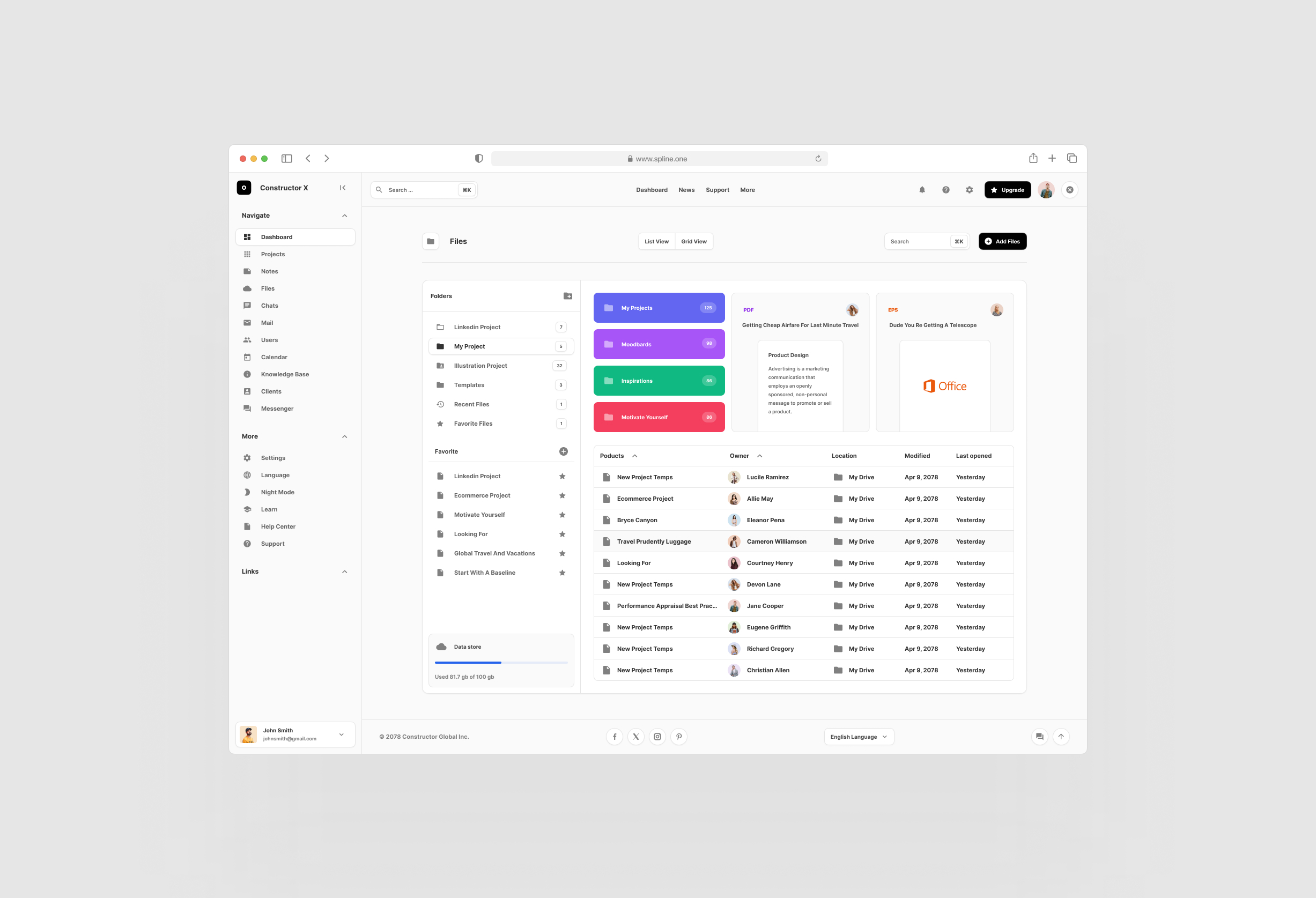 Files Dashboards for Figma Template