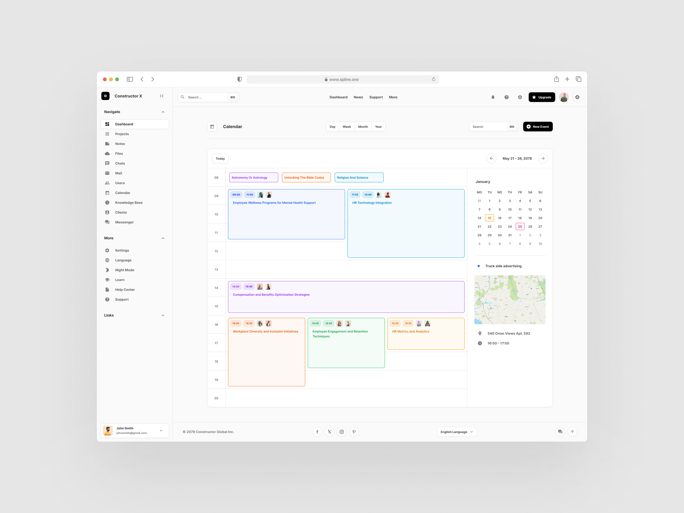 Day Calendar Dashboard for Figma for Free
