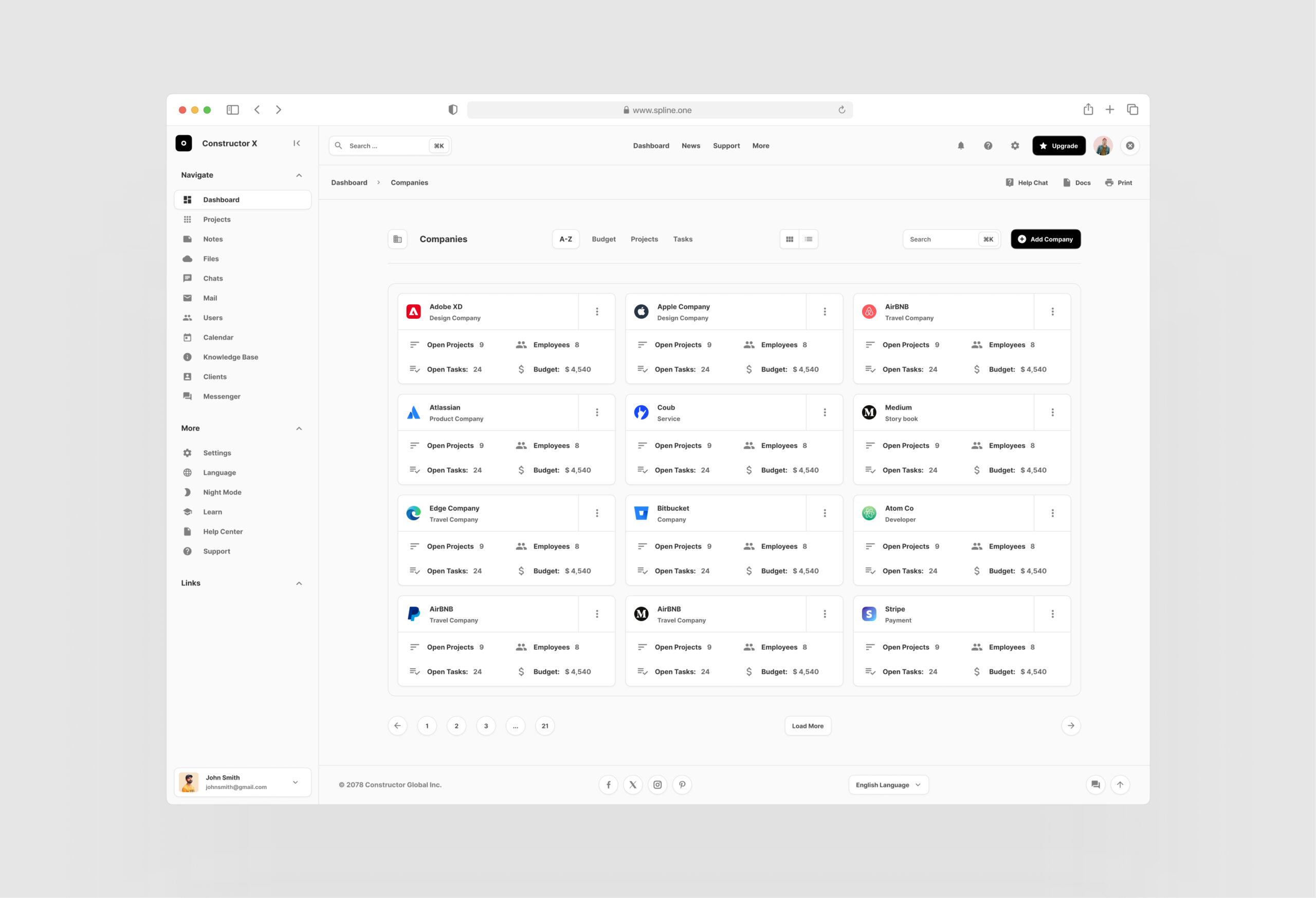 Clients Cards Dashboards for Figma Free