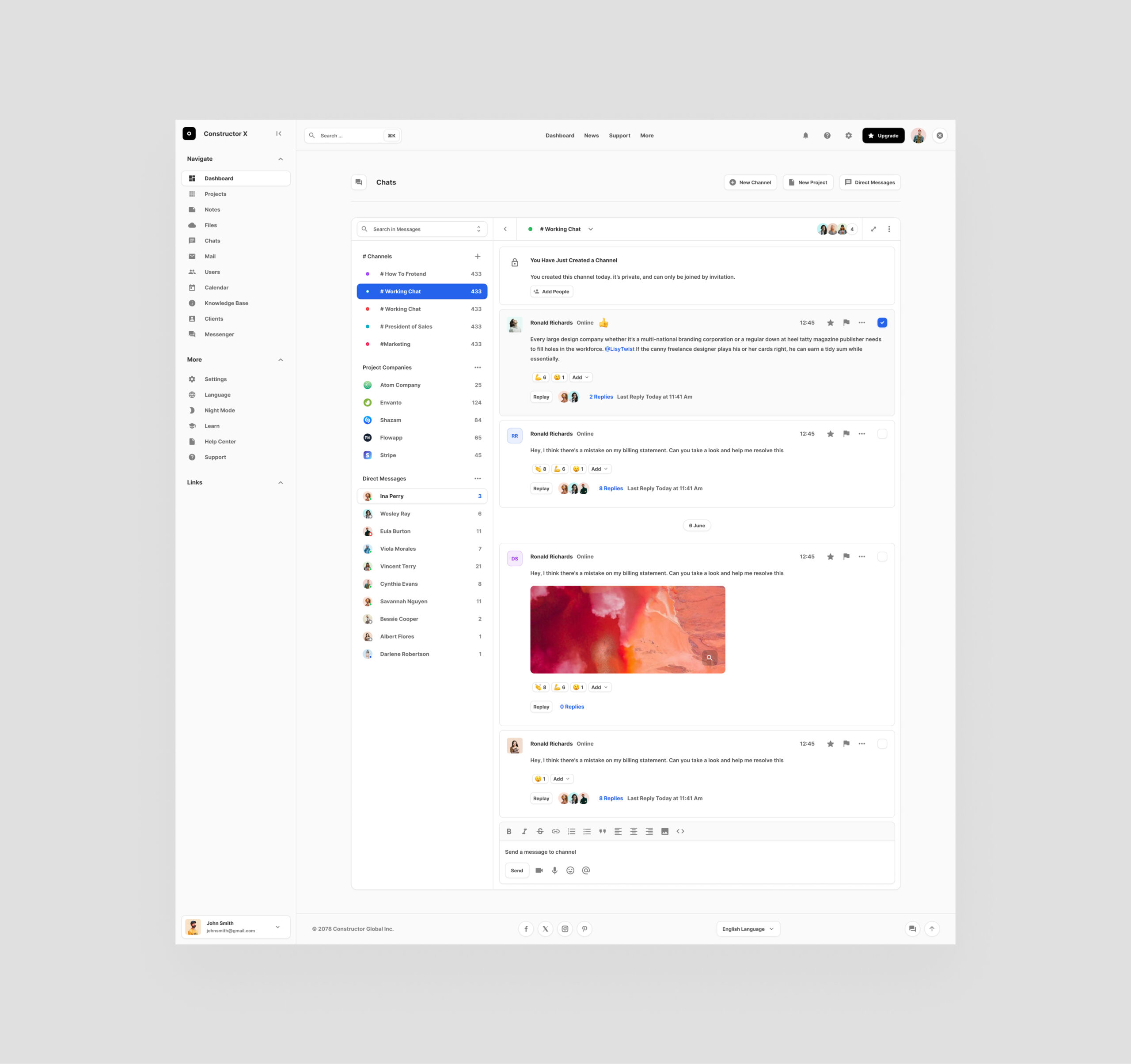 Chats Figma Dashboards Free